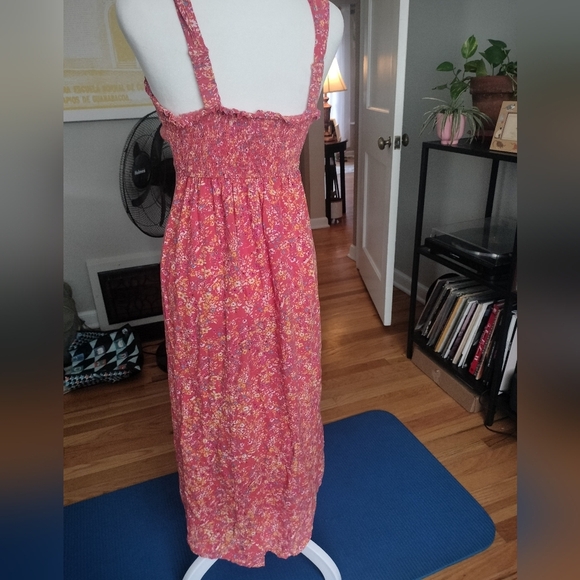 Japna Vibrant Orange Button Down Midi Dress - Picture 3 of 5